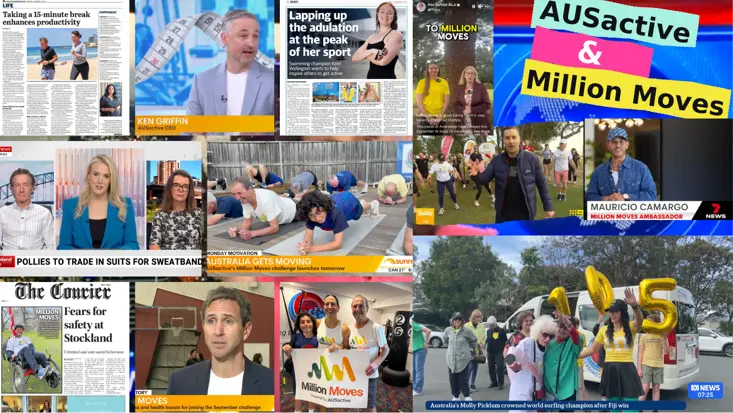 AUSactive & Million Moves coverage collage